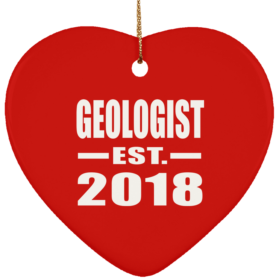 Geologist Established EST. 2018 - Heart Ornament