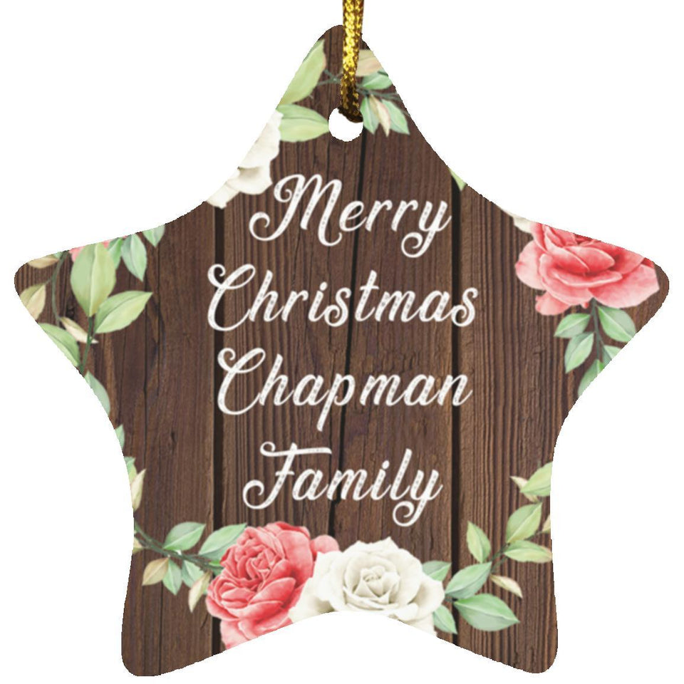 Merry Christmas Chapman Family - Star Ornament A