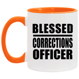 Blessed Corrections Officer - 11oz Accent Mug Orange