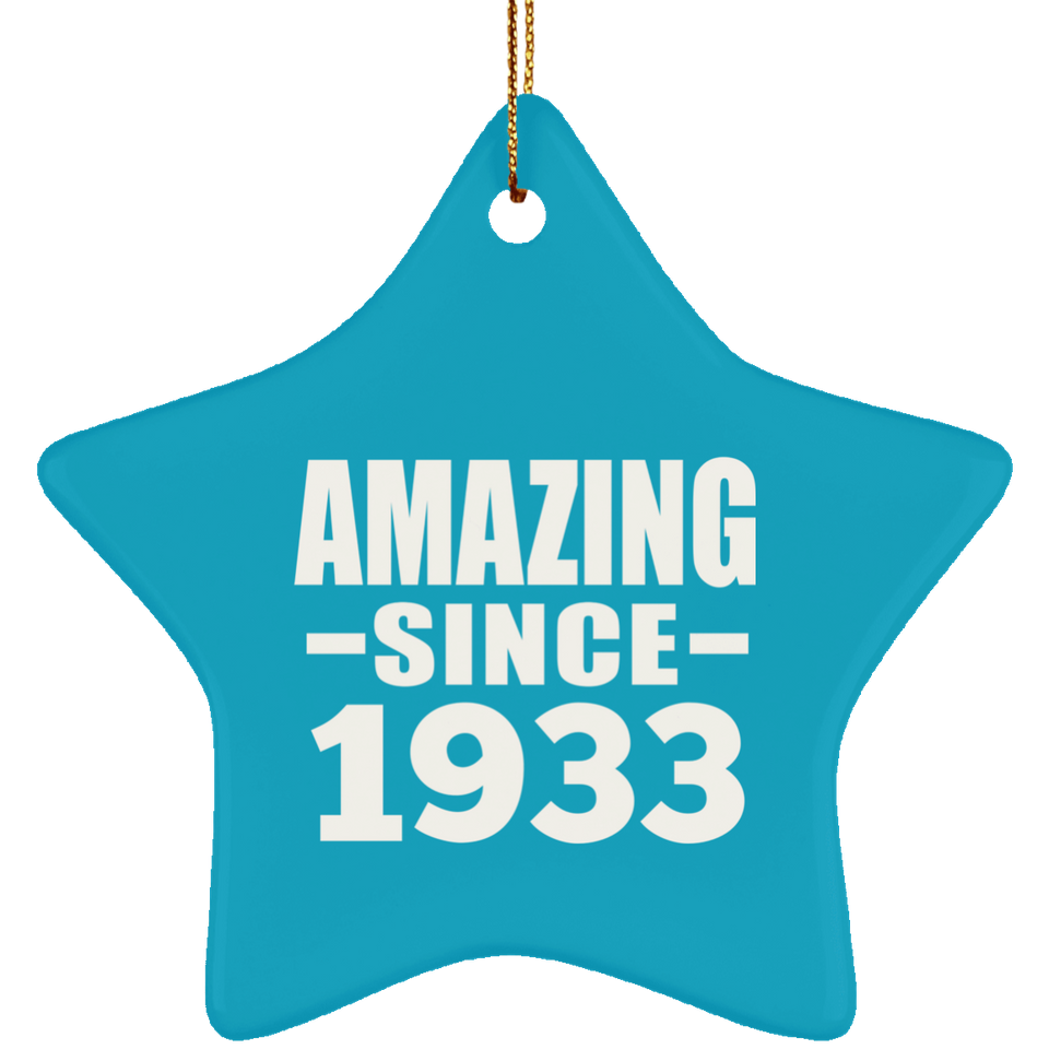 91st Birthday Amazing Since 1933 - Star Ornament