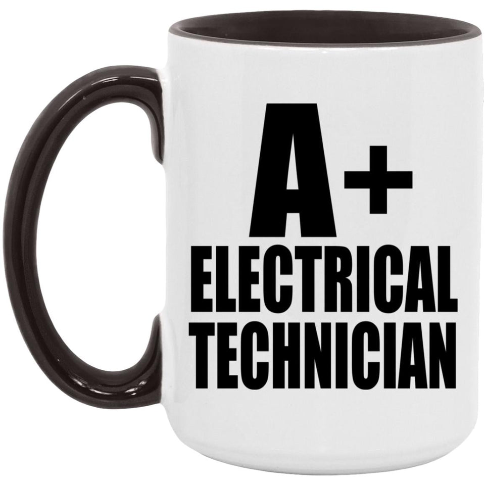 A+ Electrical Technician - 15oz Accent Mug Black