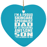 Proud Skincare Specialist Dad Of Awesome Son - Heart Ornament