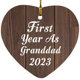 First Year As Granddad 2023 - Heart Ornament D