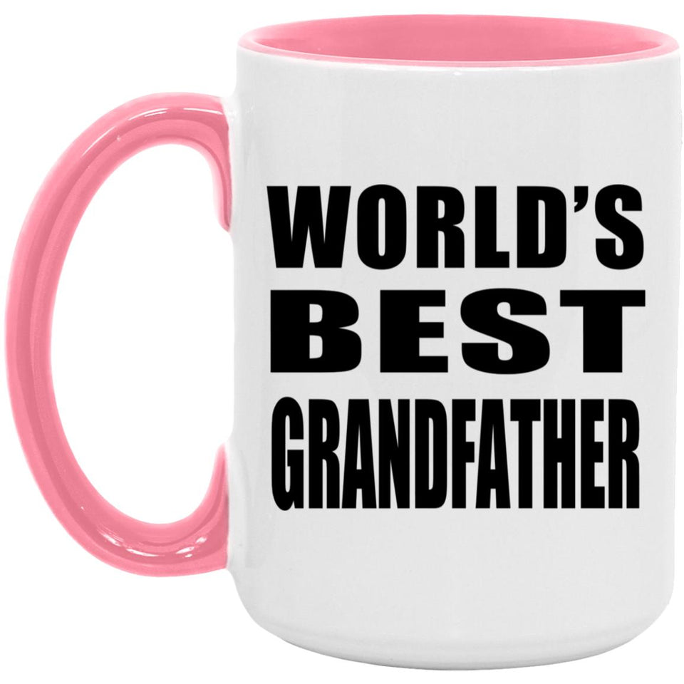 World's Best Grandfather - 15oz Accent Mug Pink