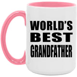 World's Best Grandfather - 15oz Accent Mug Pink