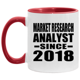 Market Research Analyst Since 2018 - 11oz Accent Mug Red