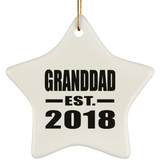 Granddad Established EST. 2018 - Star Ornament