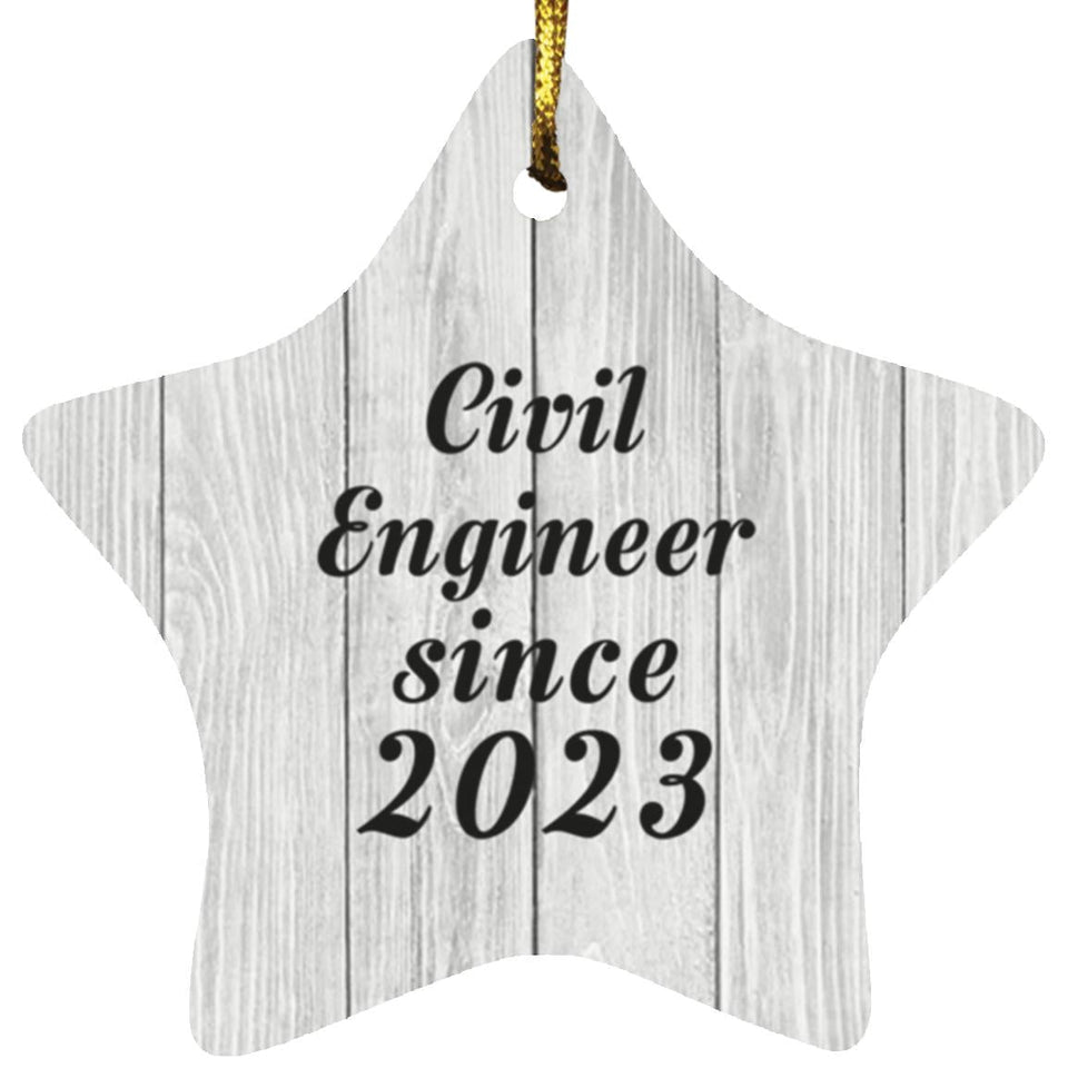 Civil Engineer Since 2023 - Star Ornament F