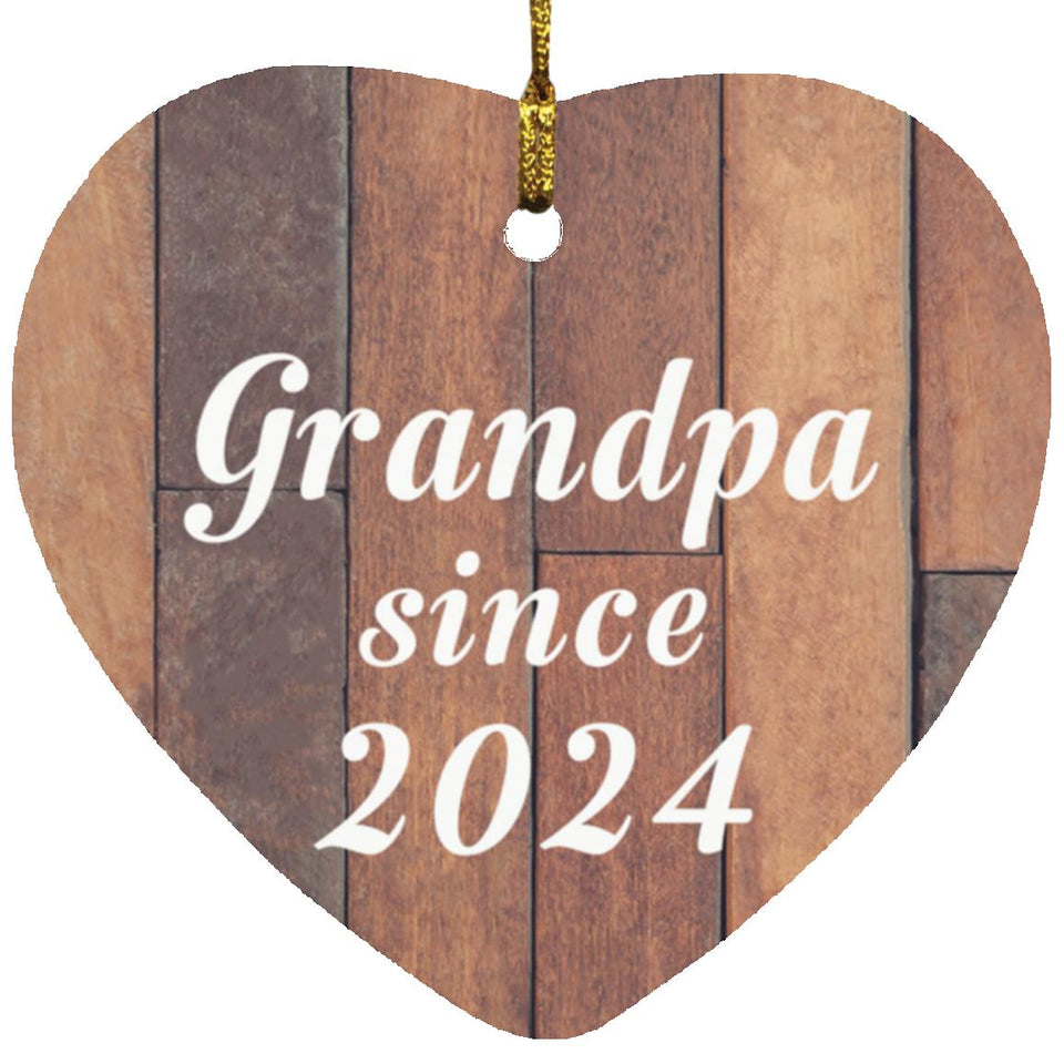 Grandpa Since 2024 - Heart Ornament E