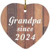Grandpa Since 2024 - Heart Ornament E