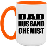 Dad Husband Chemist - 15oz Accent Mug Orange