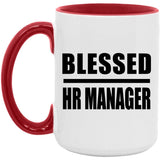 Blessed HR Manager - 15oz Accent Mug Red
