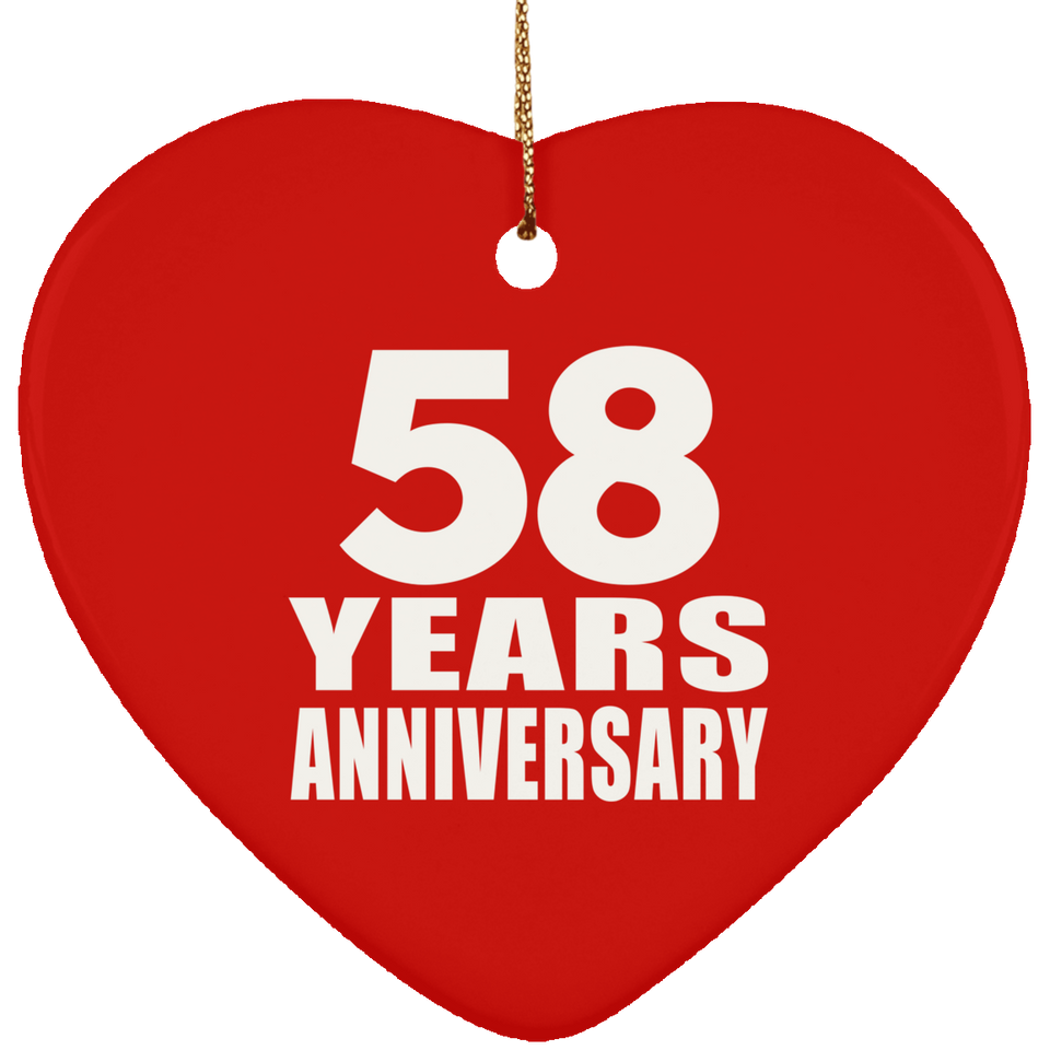 58th Anniversary 58 Years - Heart Ornament