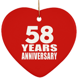 58th Anniversary 58 Years - Heart Ornament