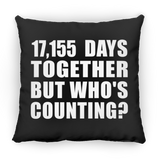 47th Anniversary 17,155 Days Together But Who's Counting - Throw Pillow Black