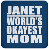 Janet World's Okayest Mom - Drink Coaster