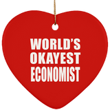 World's Okayest Economist - Heart Ornament