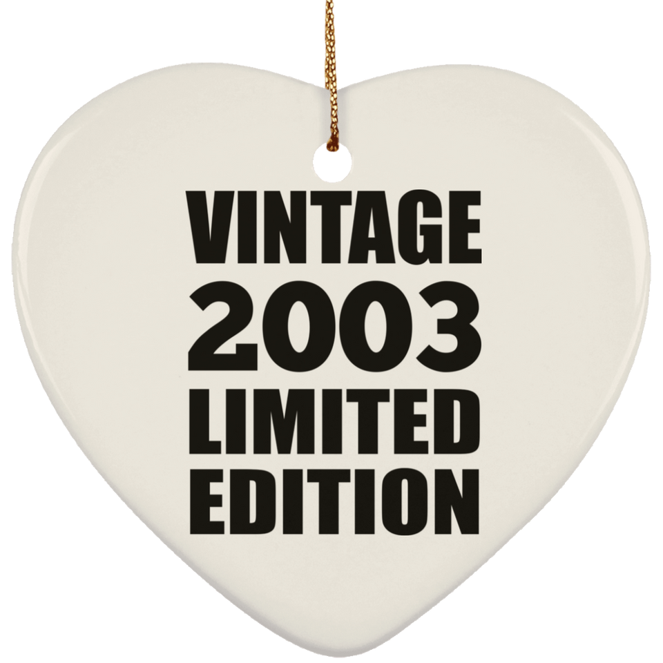 21st Birthday Vintage 2003 Limited Edition - Heart Ornament