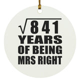 29th Anniversary Square Root of 841 Years of Being Mrs Right - Circle Ornament