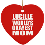 Lucille World's Okayest Mom - Heart Ornament