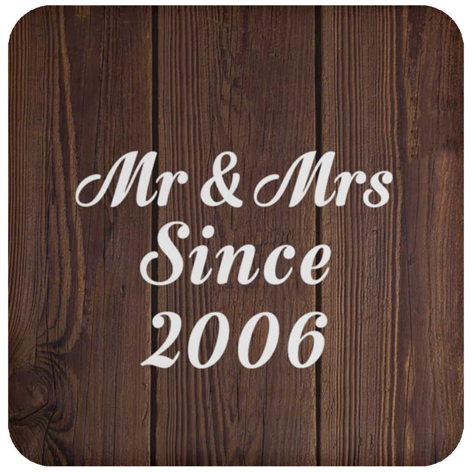 18th Anniversary Mr & Mrs Since 2006 - Drink Coaster D