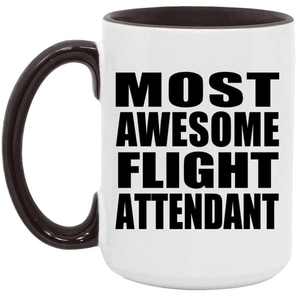 Most Awesome Flight Attendant - 15oz Accent Mug Black