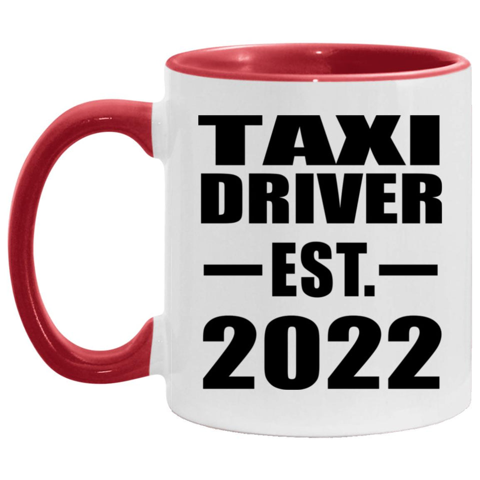 Taxi Driver Established EST. 2022 - 11oz Accent Mug Red