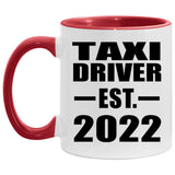 Taxi Driver Established EST. 2022 - 11oz Accent Mug Red