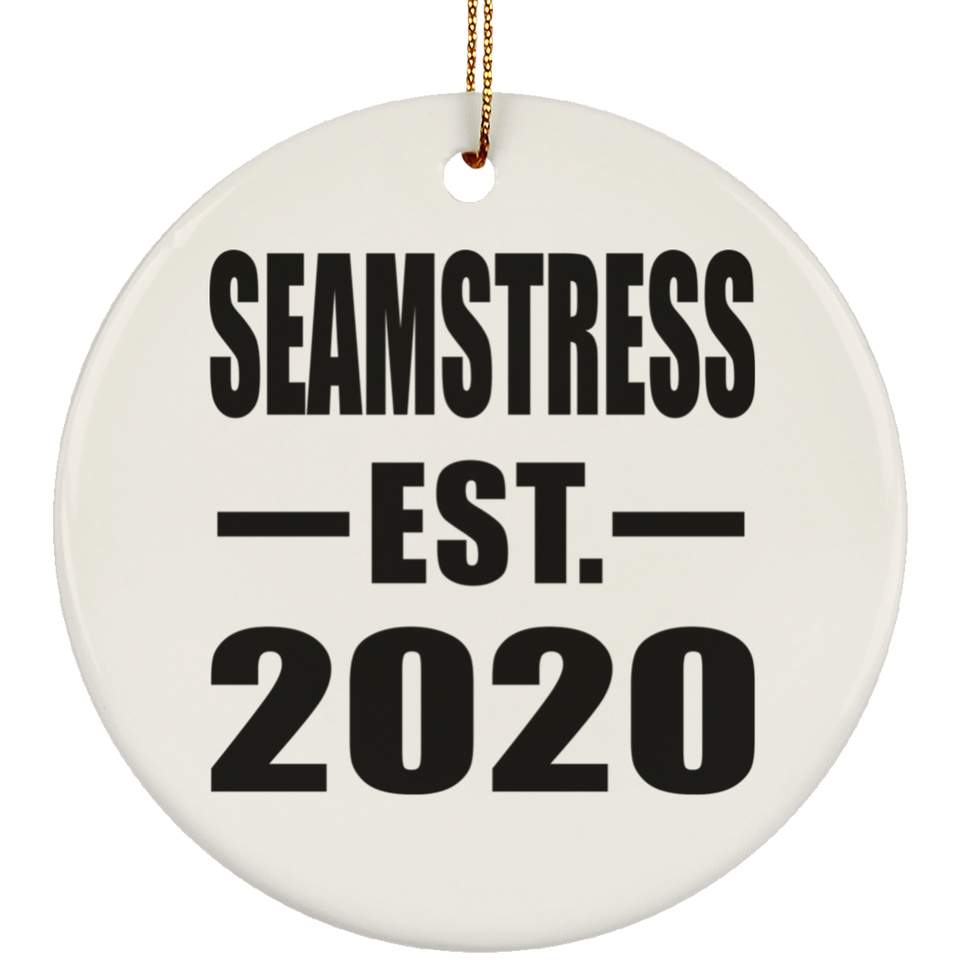 Seamstress Established EST. 2020 - Circle Ornament