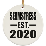 Seamstress Established EST. 2020 - Circle Ornament