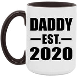 Daddy Established EST. 2020 - 15oz Accent Mug Black