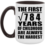 28th Birthday Square Root of 784 Years of Childhood - 15oz Accent Mug Black