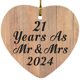 21 Years As Mr & Mrs 2024 - Heart Ornament C