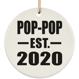 Pop-Pop Established EST. 2020 - Circle Ornament