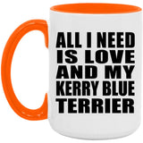 All I Need Is Love And My Kerry Blue Terrier - 15oz Accent Mug Orange