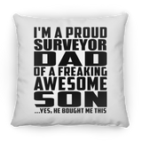 Proud Surveyor Dad Of Awesome Son - Throw Pillow