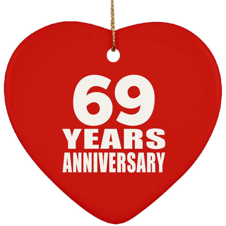 69th Anniversary 69 Years - Heart Ornament