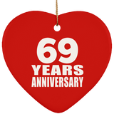 69th Anniversary 69 Years - Heart Ornament