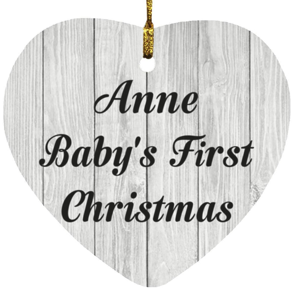 Anne Baby's First Christmas - Heart Ornament F