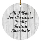 All I Want For Christmas Is My British Shorthair - Circle Ornament F