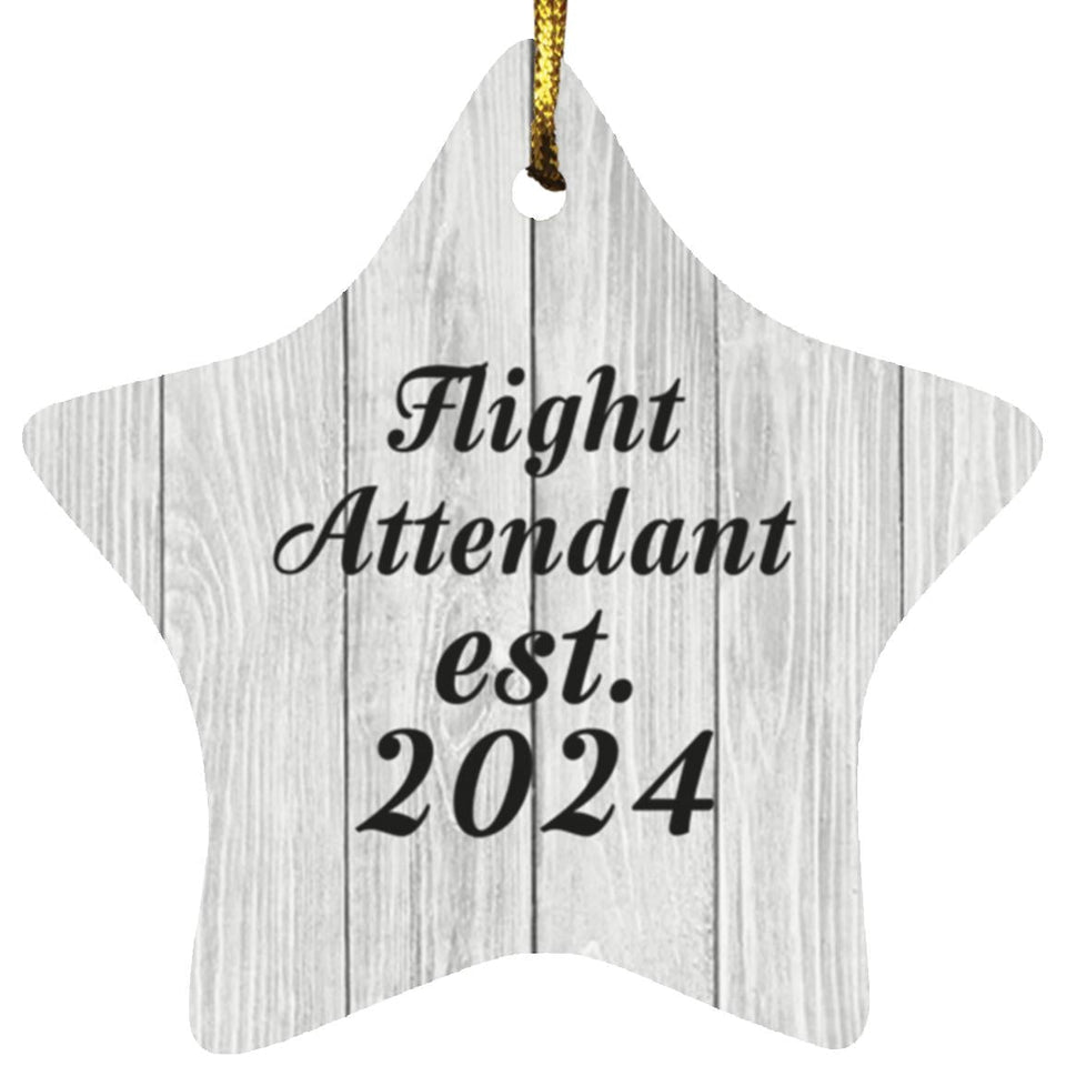 Flight Attendant Established Est. 2024 - Star Ornament F