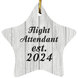 Flight Attendant Established Est. 2024 - Star Ornament F