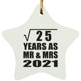 5th Anniversary Square Root of 25 Years As Mr & Mrs 2021 - Star Ornament