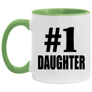 Number One #1 Daughter - 11oz Accent Mug Green