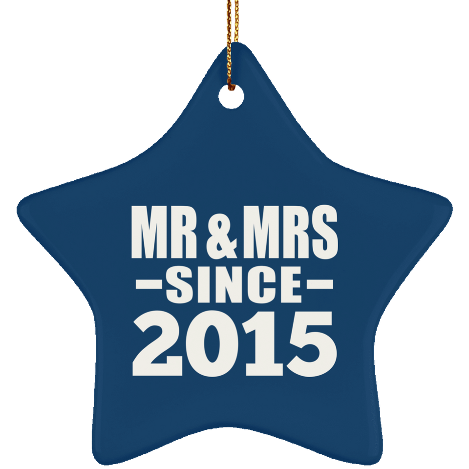 9th Anniversary Mr & Mrs Since 2015 - Star Ornament