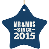 9th Anniversary Mr & Mrs Since 2015 - Star Ornament