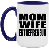 Mom Wife Entrepreneur - 15oz Accent Mug Purple