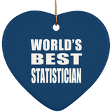 World's Best Statistician - Heart Ornament