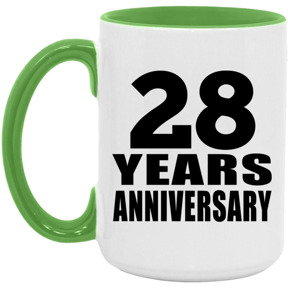 28th Anniversary 28 Years Anniversary - 15oz Accent Mug Green