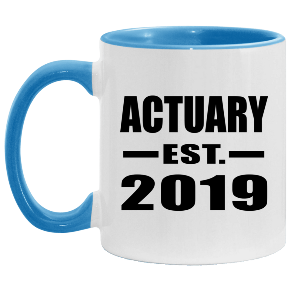 Actuary Established EST. 2019 - 11oz Accent Mug Blue